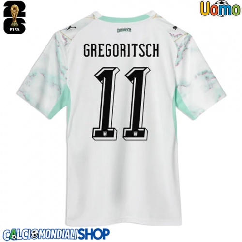 Maglie da calcio Austria Michael Gregoritsch #11 Seconda Maglia Mondiali 2026  Manica Corta